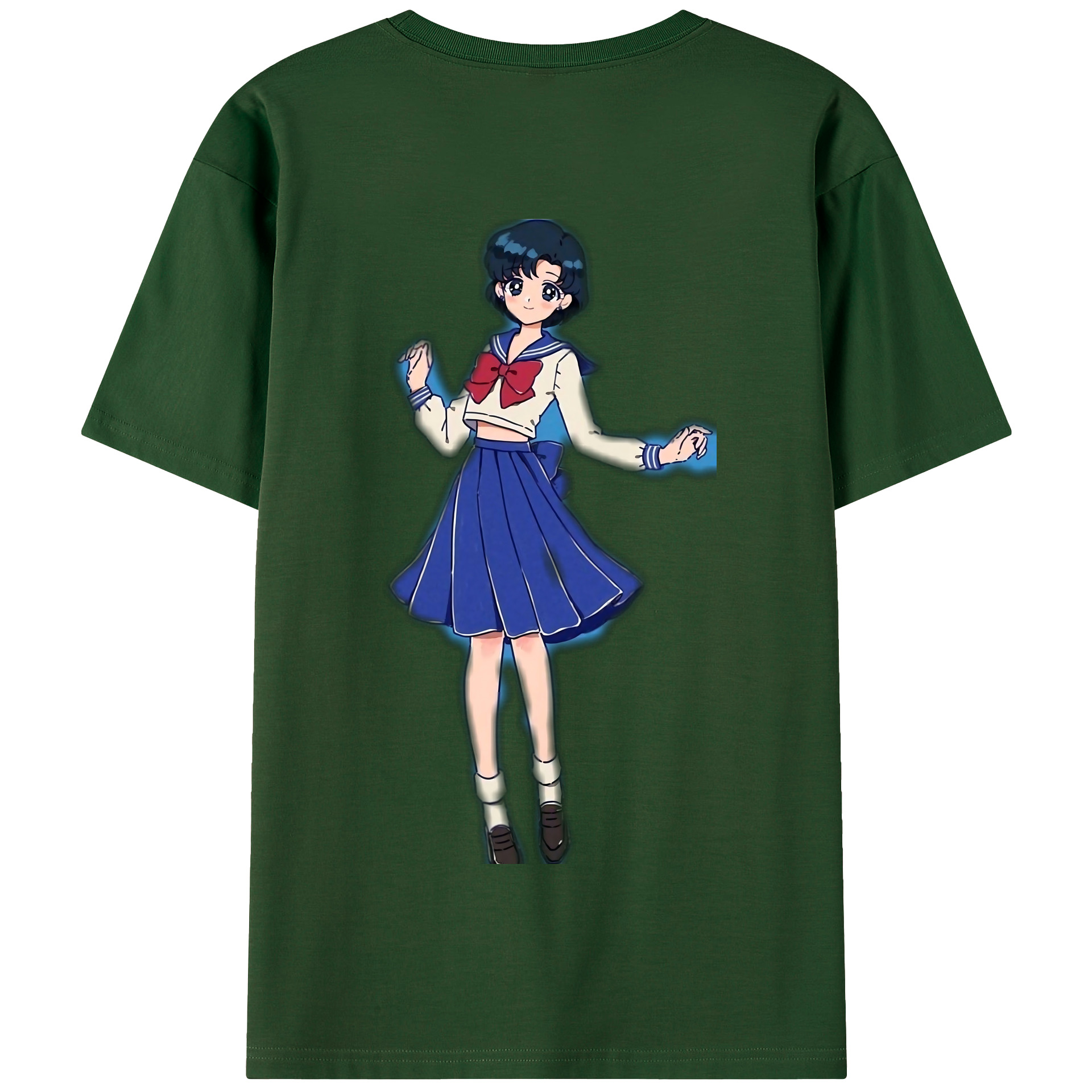 （画像用） 美少女戦士セーラームーン 水野 亜美 みずの あみ Sailor Moon Mizuno Ami 綿100％半袖Tシャツ（背面プリント）